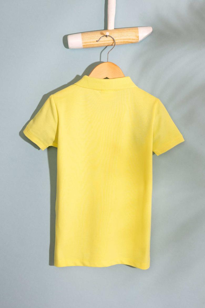 Erkek Çocuk Limon Sarısı Polo Yaka Tişört - 50199933314