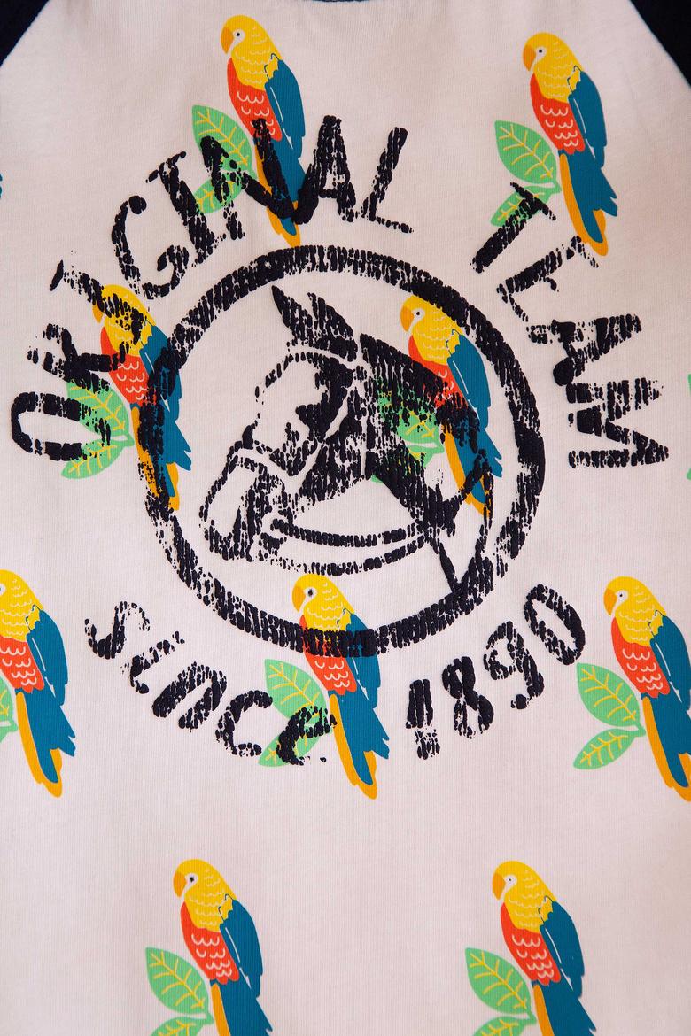 Çocuk Beyaz Bisiklet Yaka Tişört - 50199934046