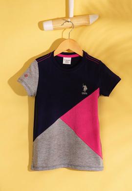 Çocuk Pembe Bisiklet Yaka Tişört - 50199935056