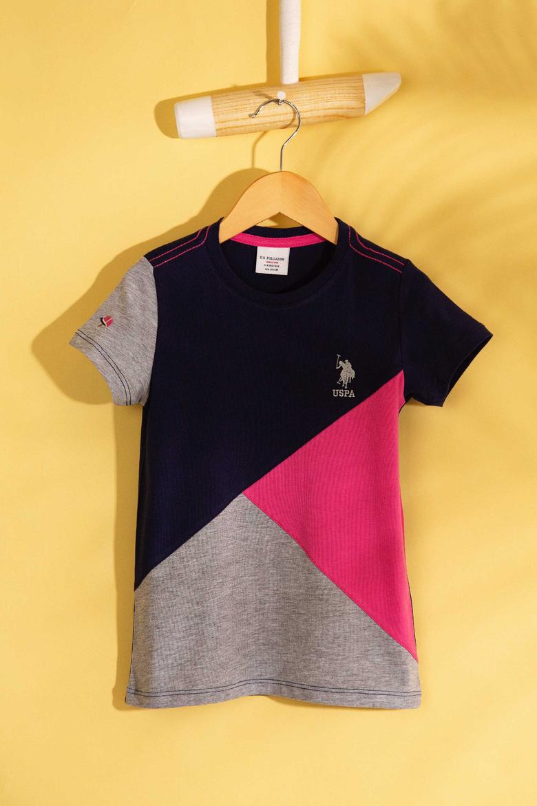 Çocuk Pembe Bisiklet Yaka Tişört