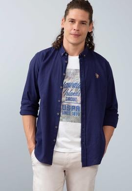 Erkek Mavi Uzun Kollu Gömlek - 50200410024