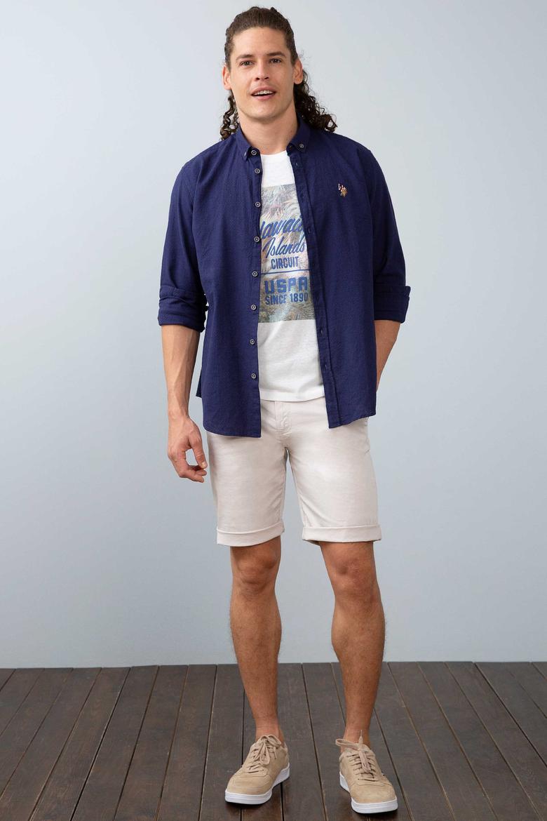 Erkek Mavi Uzun Kollu Gömlek - 50200410024