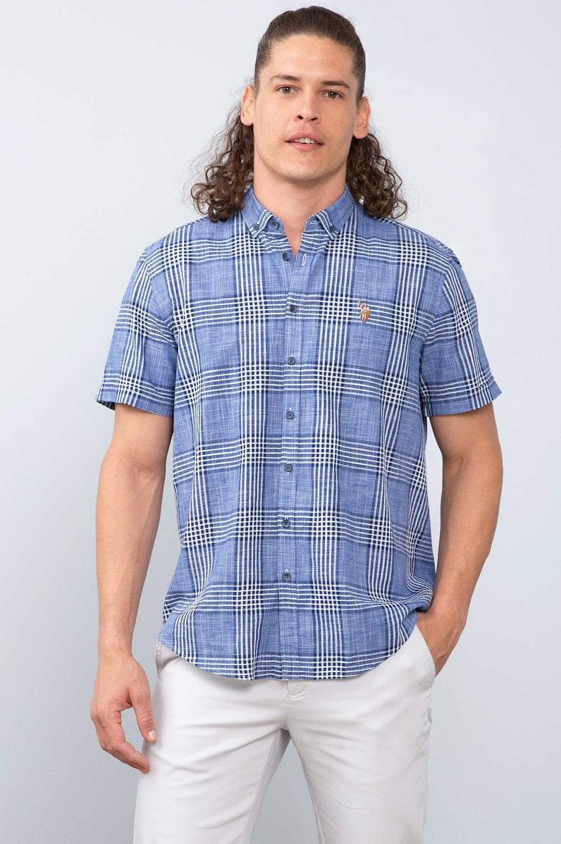 Erkek Lacivert Gömlek Kısakol