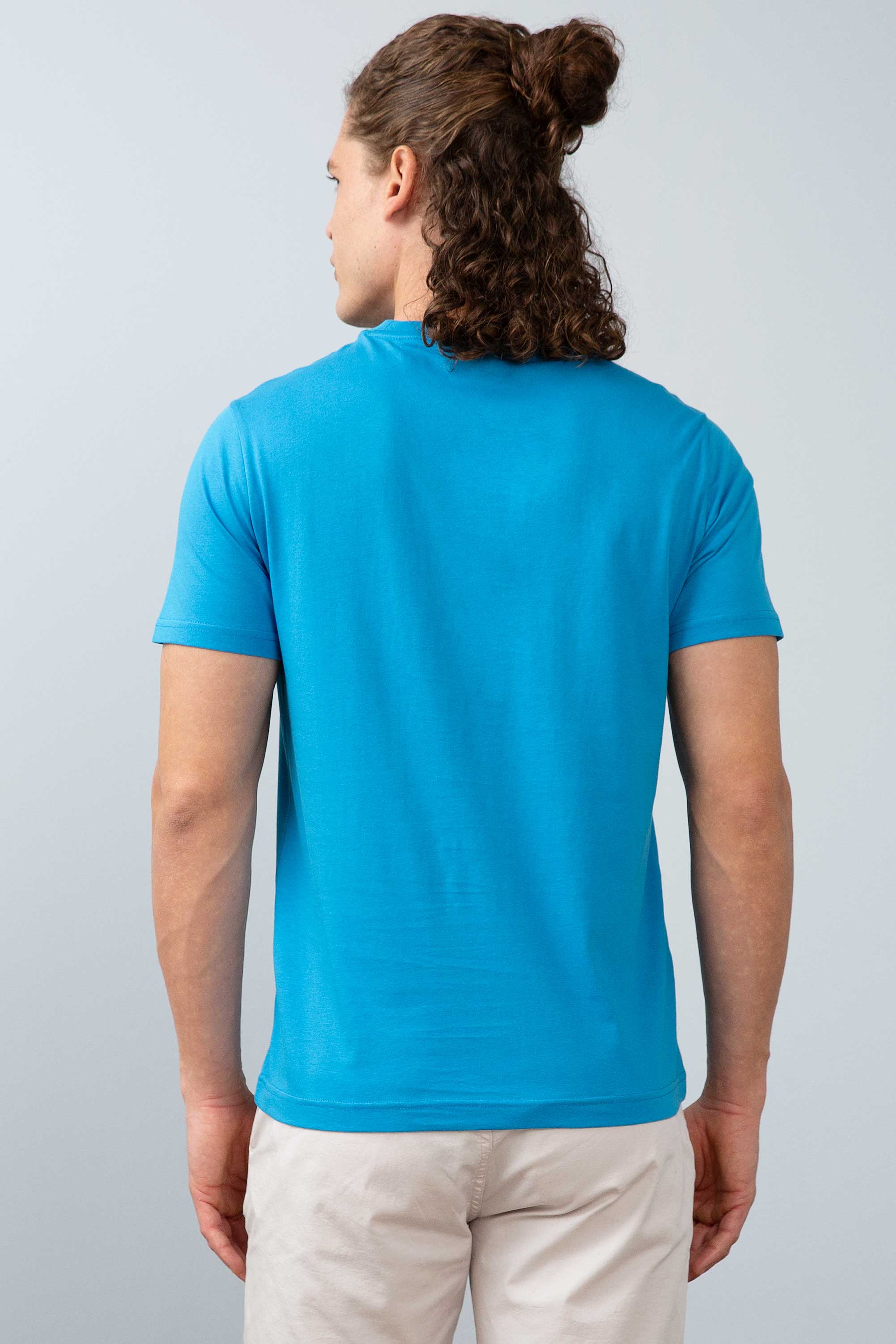 Erkek İndigo T-Shirt - Image 4