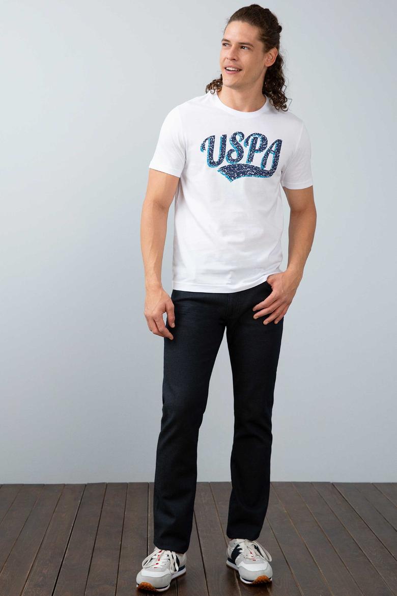 Erkek Beyaz Bisiklet Yaka T-Shirt - 50200721020