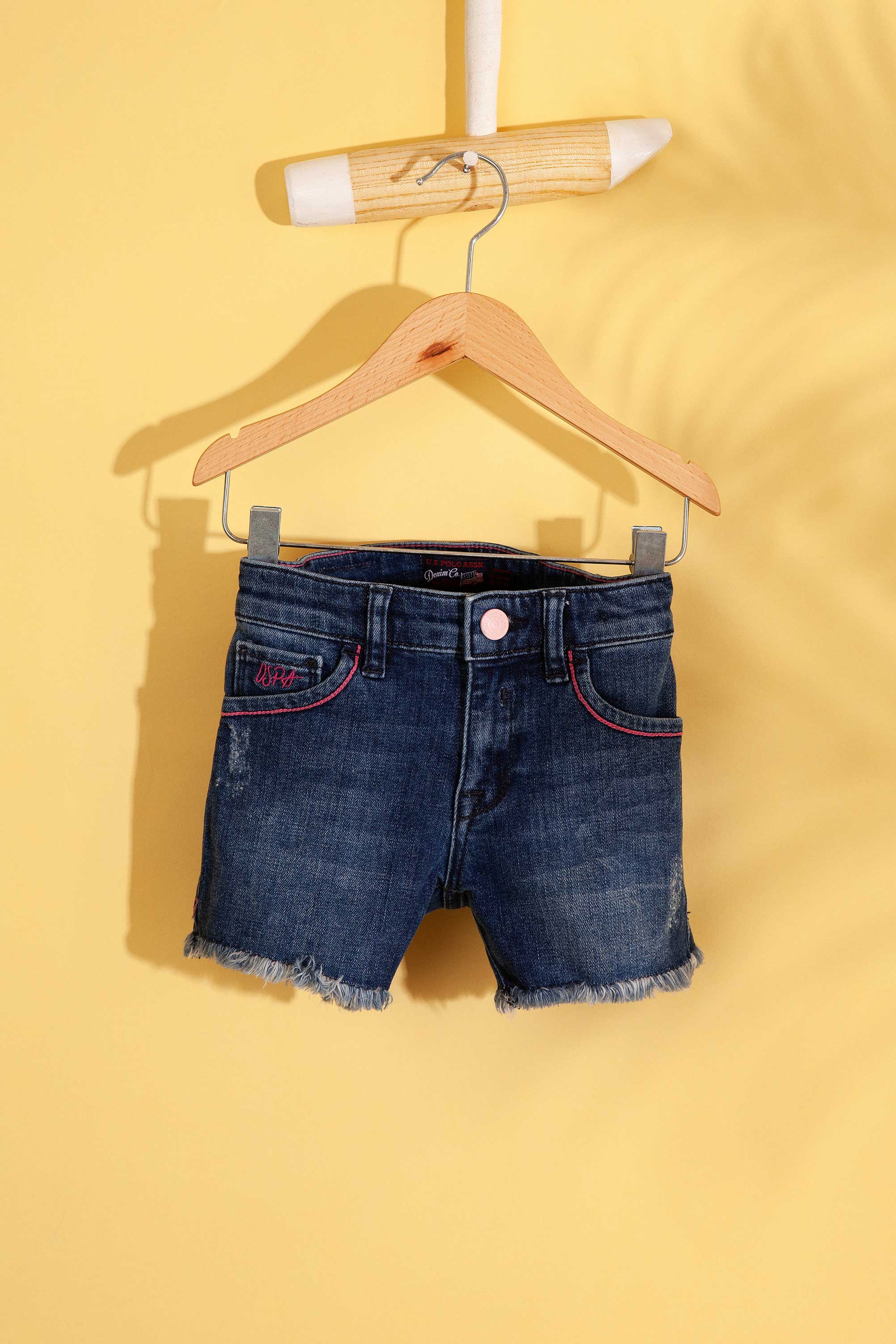 Kız Çocuk Mavi Denim Bermuda - Image 1