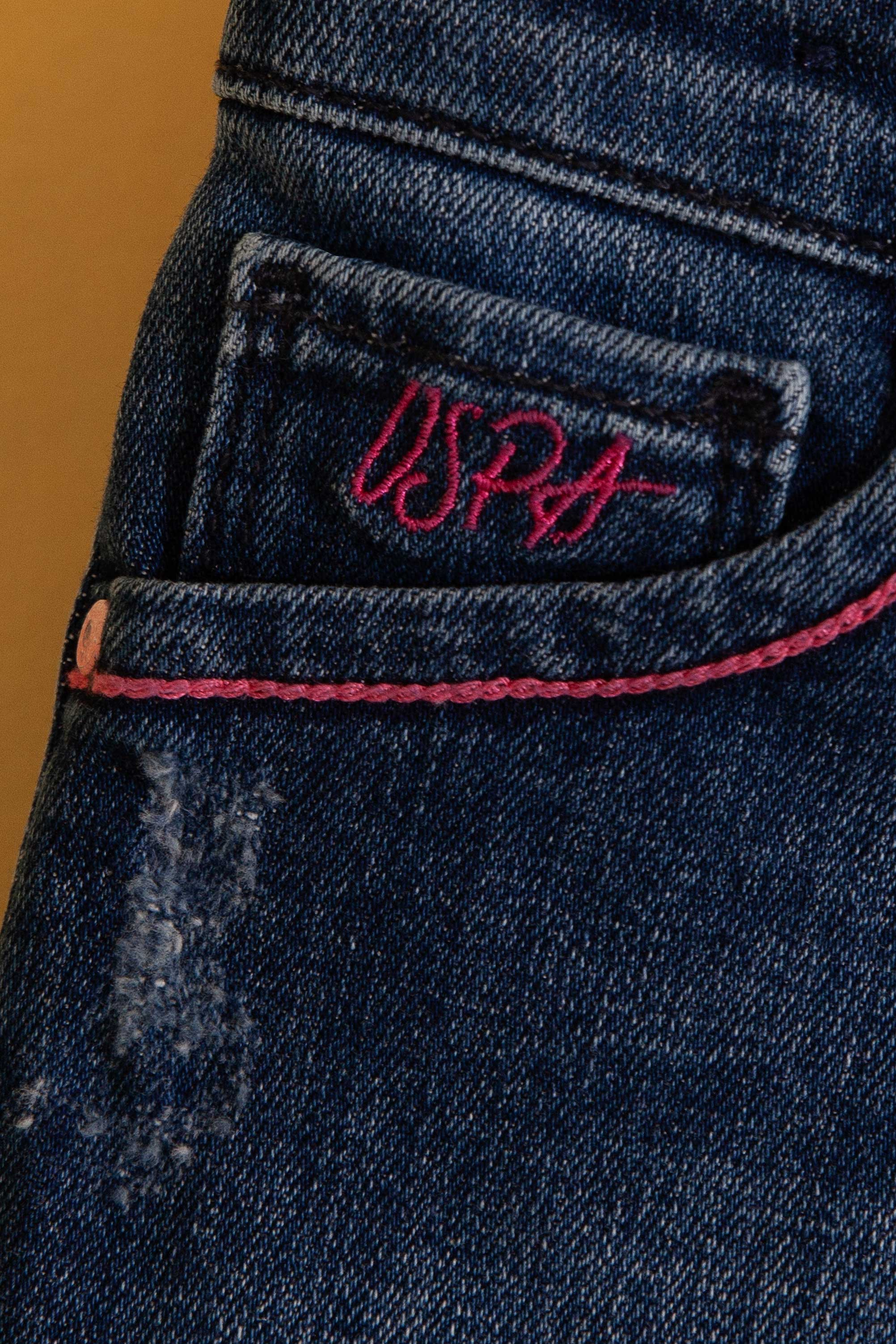 Kız Çocuk Mavi Denim Bermuda - Image 3