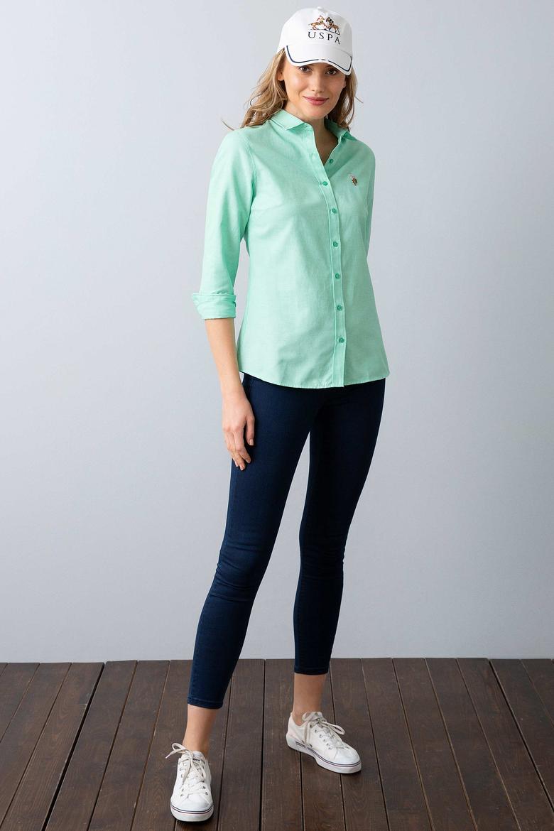 Kadın Yeşil Gömlek Uzunkol Basic - 50201568034