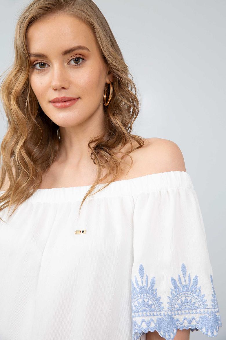 Kadın Beyaz Dokuma Elbise - 50201979002