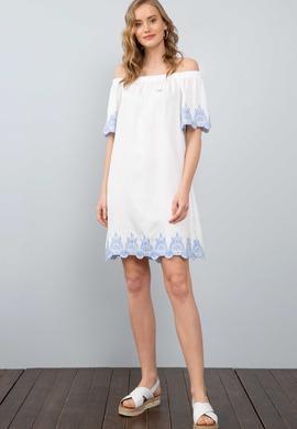 Kadın Beyaz Dokuma Elbise - 50201979002