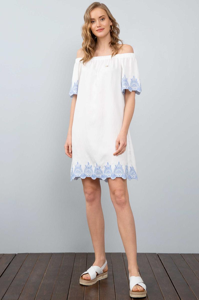 Kadın Beyaz Dokuma Elbise