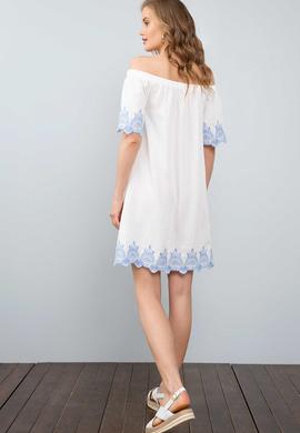 Kadın Beyaz Dokuma Elbise - 50201979002