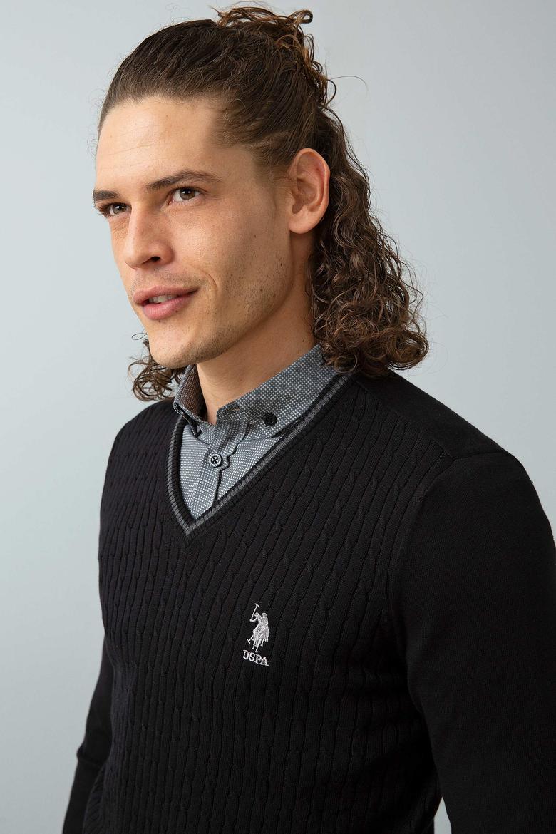 Erkek Siyah Triko Kazak - 50202511062