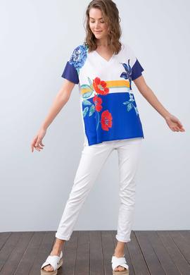 Kadın Mavi V - Yaka T-Shirt - 50202521014