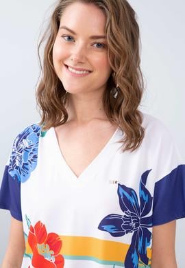 Kadın Mavi V - Yaka T-Shirt - 50202521014