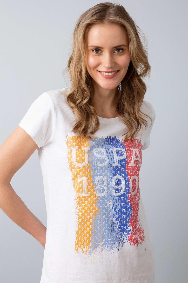 Kadın Mavi Bisiklet Yaka T-Shirt