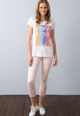 Kadın Mavi Bisiklet Yaka T-Shirt - 50202601016