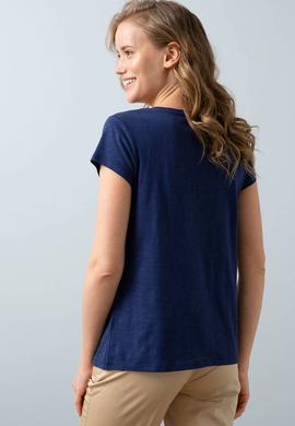 Kadın Lacivert Bisiklet Yaka T-Shirt - 50202606009