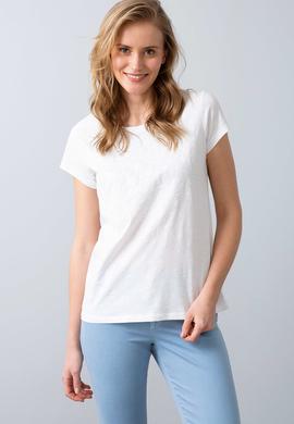 Kadın Beyaz Bisiklet Yaka T-Shirt - 50202617007