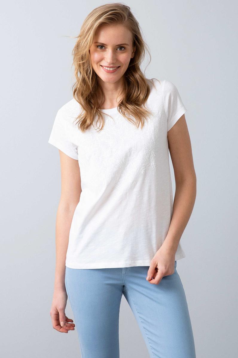 Kadın Beyaz Bisiklet Yaka T-Shirt