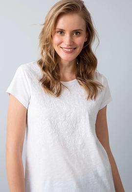 Kadın Beyaz Bisiklet Yaka T-Shirt - 50202617007