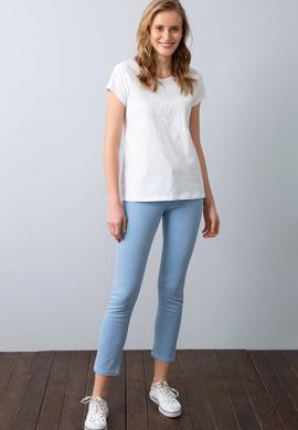 Kadın Beyaz Bisiklet Yaka T-Shirt - 50202617007