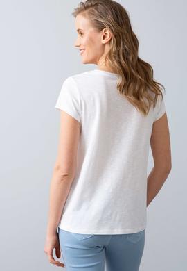 Kadın Beyaz Bisiklet Yaka T-Shirt - 50202617007