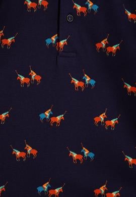 Çocuk Lacivert Bisiklet Yaka Tişört - 50202656012