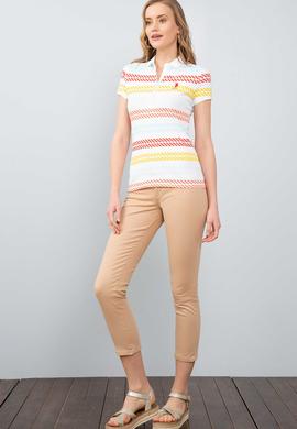 Kadın Beyaz Polo Yaka T-Shirt - 50202775006