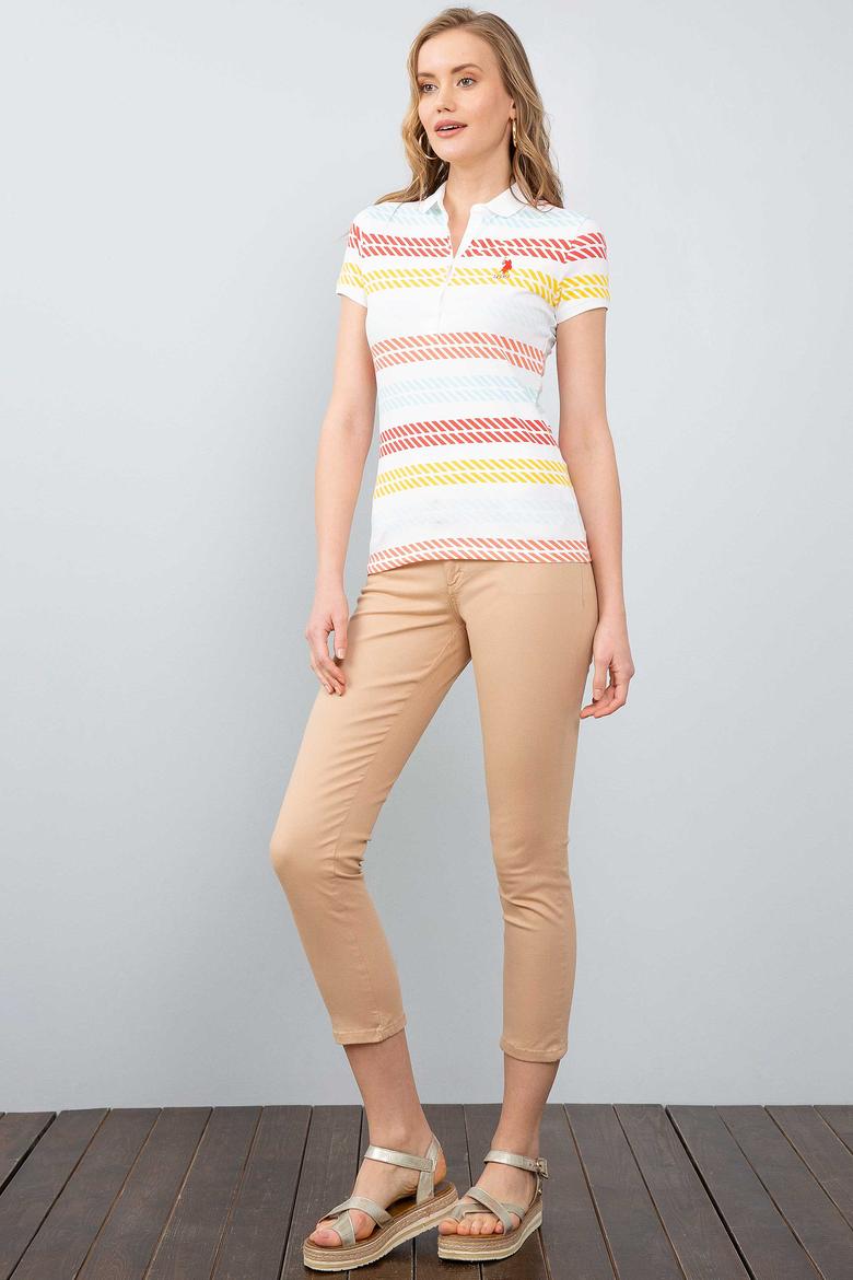 Kadın Beyaz Polo Yaka T-Shirt - 50202775006