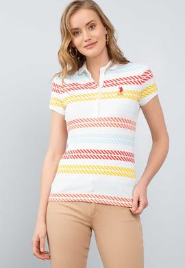 Kadın Beyaz Polo Yaka T-Shirt - 50202775006