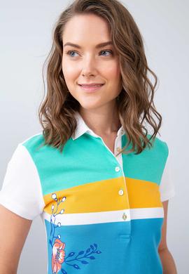 Kadın Mavi Polo Yaka T-Shirt - 50202776005