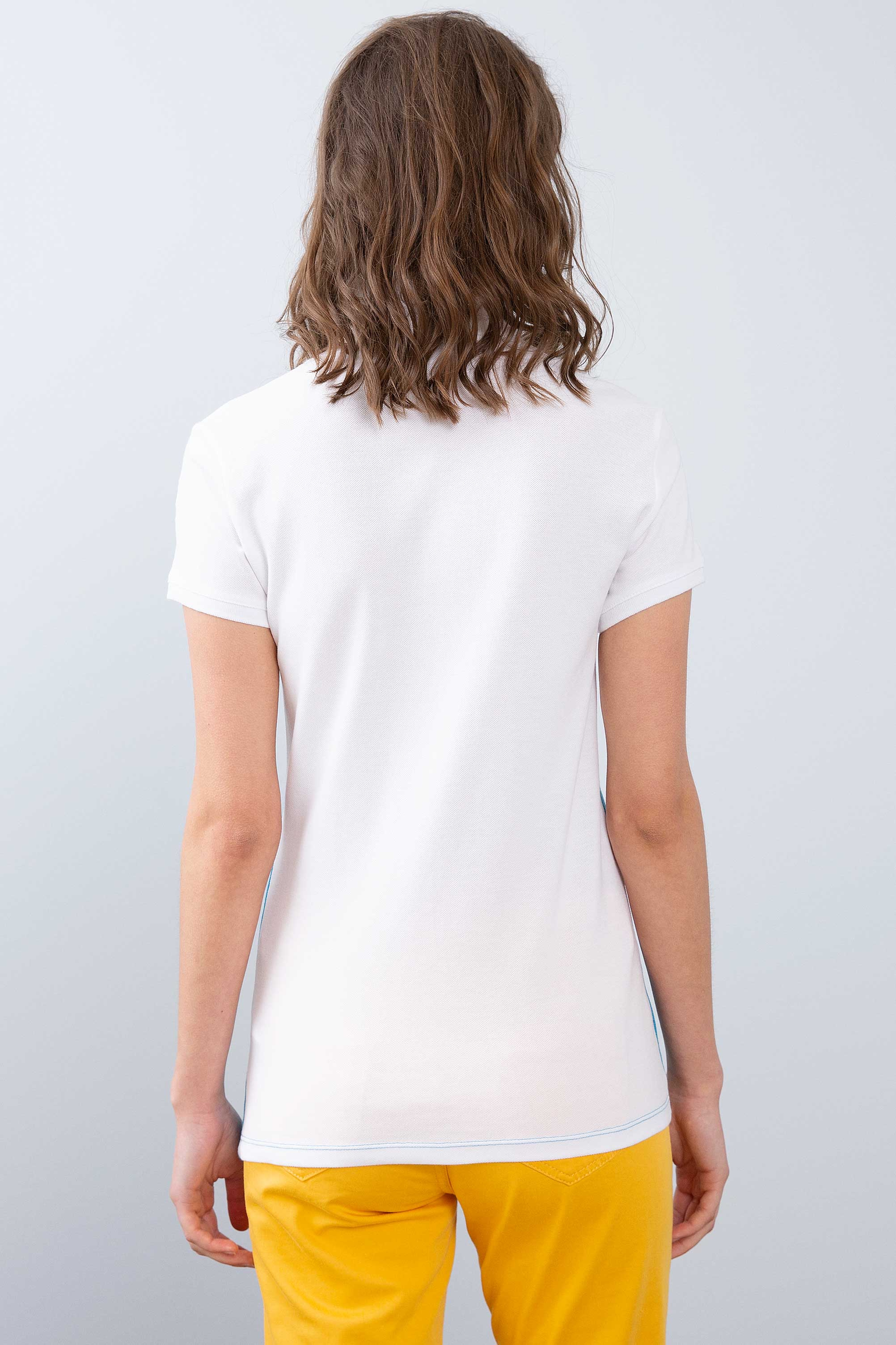 Kadın Mavi Polo Yaka T-Shirt