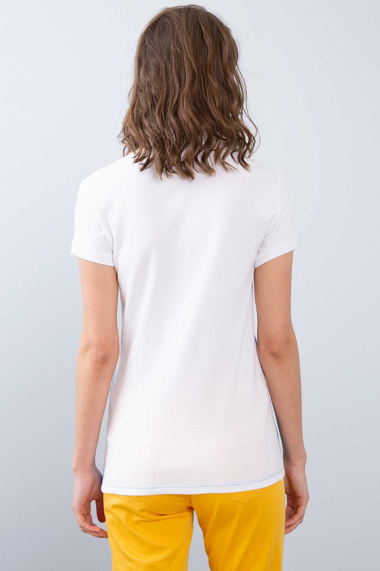 Kadın Mavi Polo Yaka T-Shirt - 50202776005