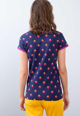 Kadın Lacivert Polo Yaka T-Shirt - 50202778016