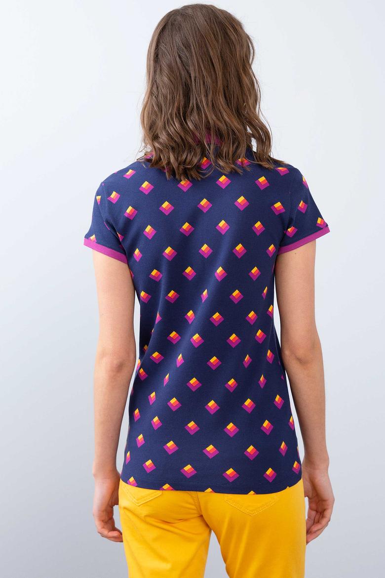 Kadın Lacivert Polo Yaka T-Shirt - 50202778016