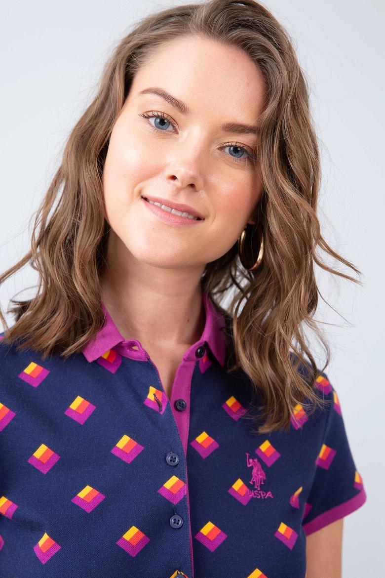 Kadın Lacivert Polo Yaka T-Shirt