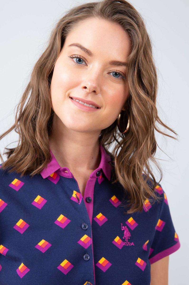 Kadın Lacivert Polo Yaka T-Shirt