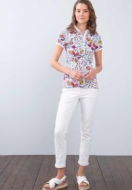 Kadın Beyaz Polo Yaka T-Shirt - 50202785002