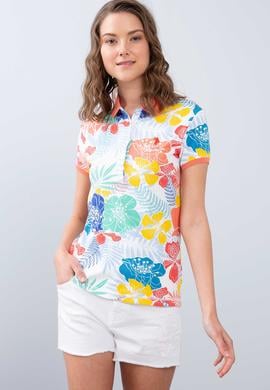 Kadın Beyaz Polo Yaka T-Shirt - 50202786006