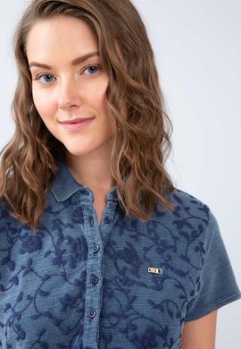 Kadın Lacivert Polo Yaka T-Shirt - 50202788005