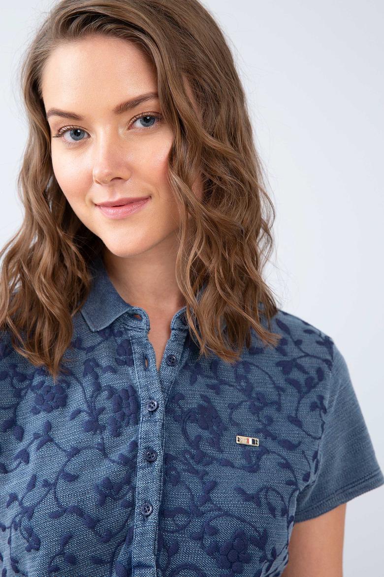 Kadın Lacivert Polo Yaka T-Shirt