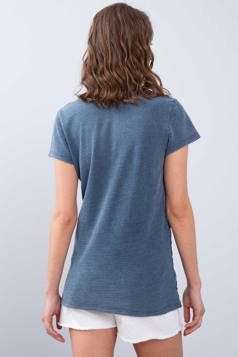 Kadın Lacivert Polo Yaka T-Shirt - 50202788005