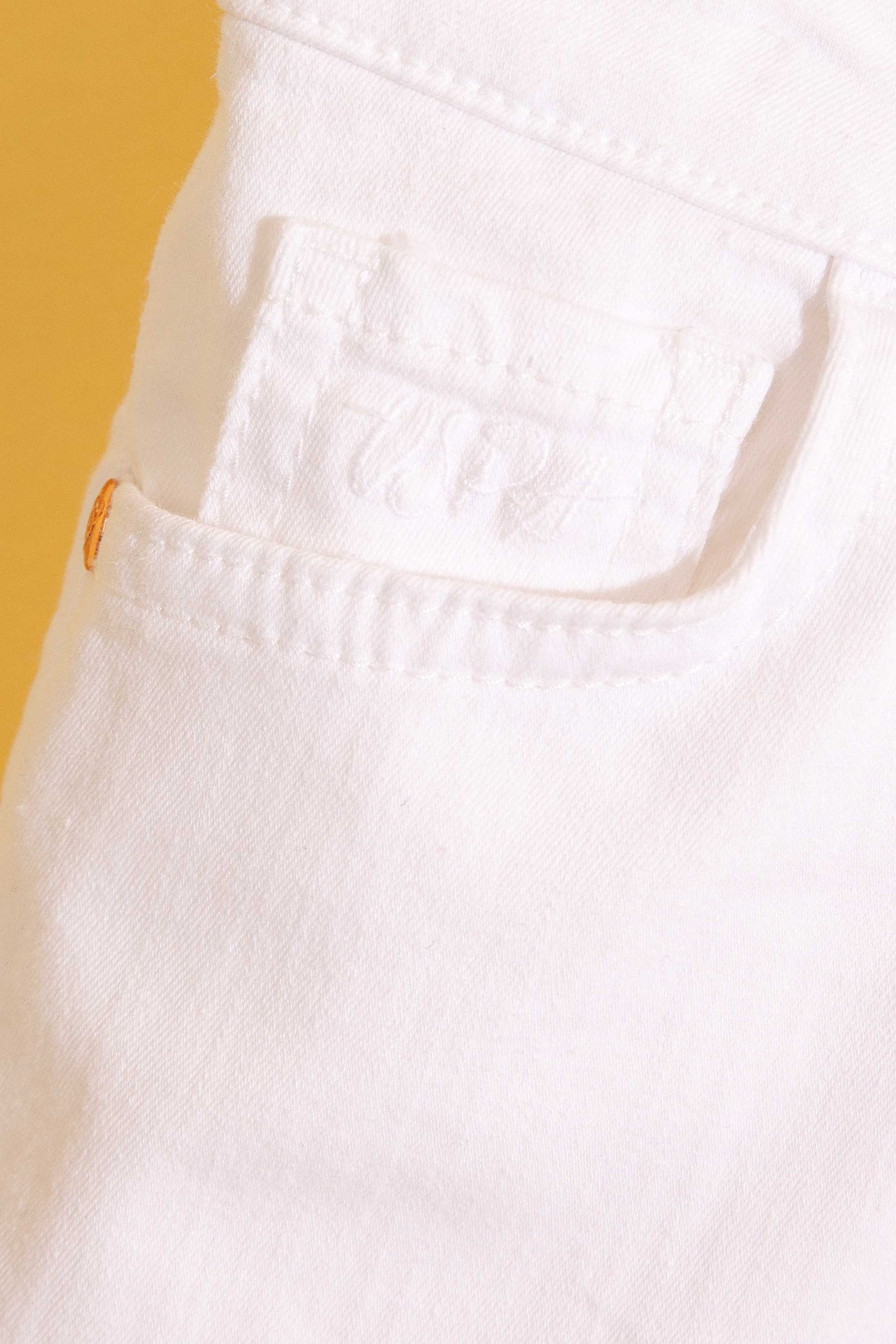 Kız Çocuk Beyaz Dokuma Bermuda Capri - Image 3