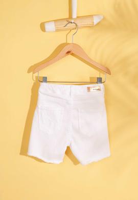 Kız Çocuk Beyaz Dokuma Bermuda Capri - 50203109009