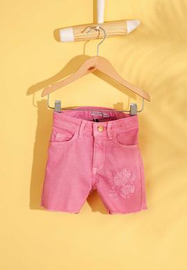 Kız Çocuk Pembe Dokuma Bermuda Capri - 50203109012
