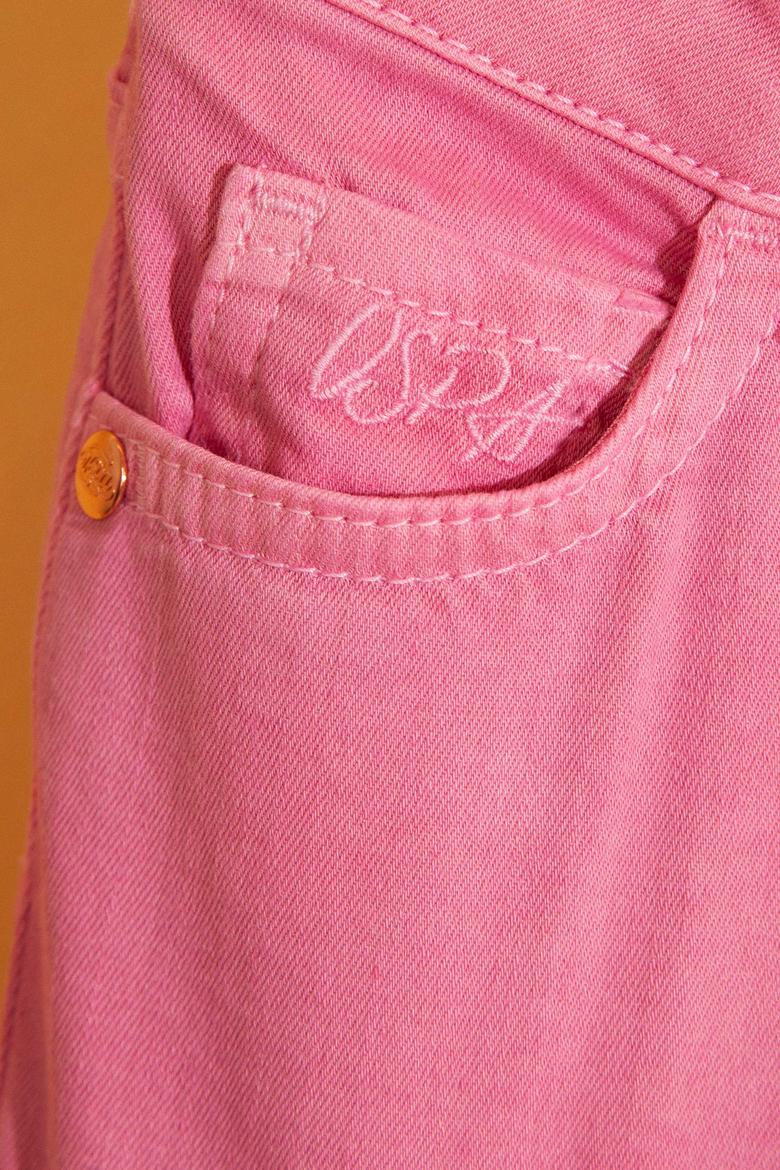 Kız Çocuk Pembe Dokuma Bermuda Capri - 50203109012