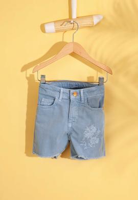 Kız Çocuk Mavi Dokuma Bermuda Capri - 50203109041