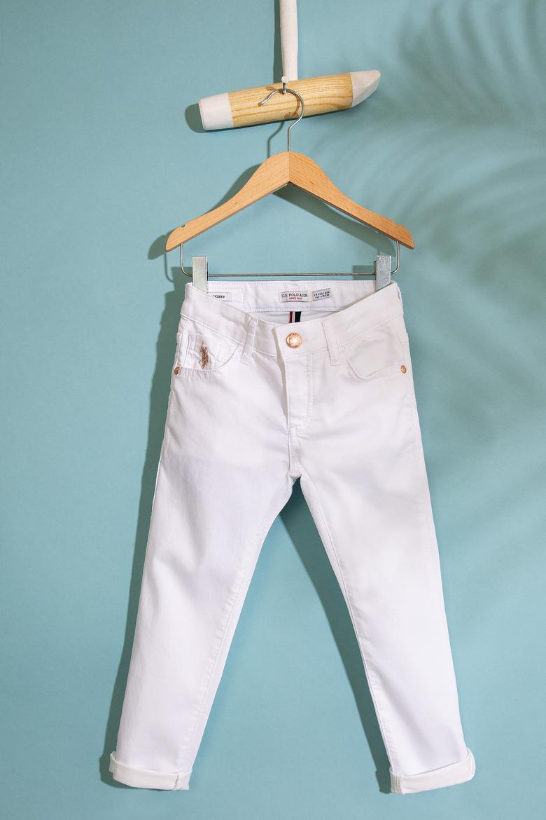 Kız Çocuk Beyaz Spor Pantolon