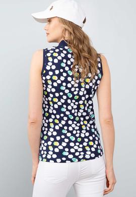 Kadın Lacivert Polo Yaka Kolsuz Tişört - 50203284001